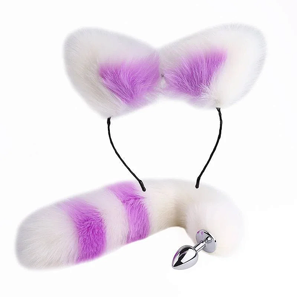 Kit Fantasia Erótica com 2 Peças - Lilás com Branco