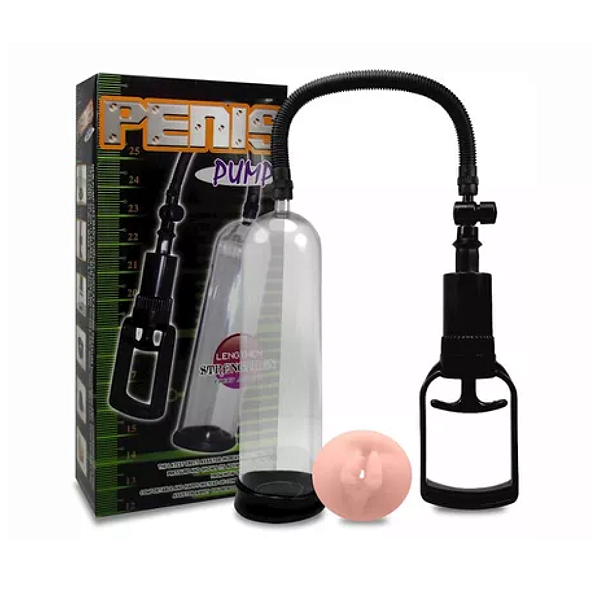 Bomba Peniana Manual com 1 Anel e Anel Formato Vagina em Cyberskin