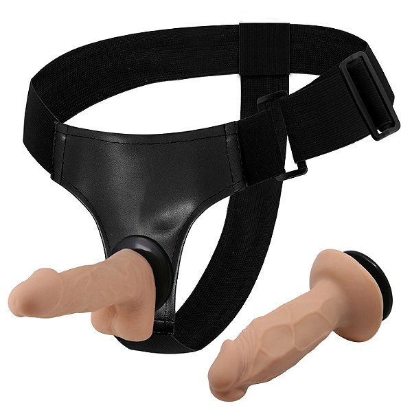 Cinta Peniana com 2 Próteses de 10cm, Cinta Ajustável e Reforçada – BAILE JESSICA STRAP ON