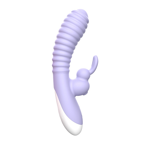 Vibrador Rabbit Texturizado com Estimulador Clitoriano Recarregável
