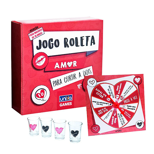 Jogo Roleta Amor para Curtir a Dois com 4 Shots Unika