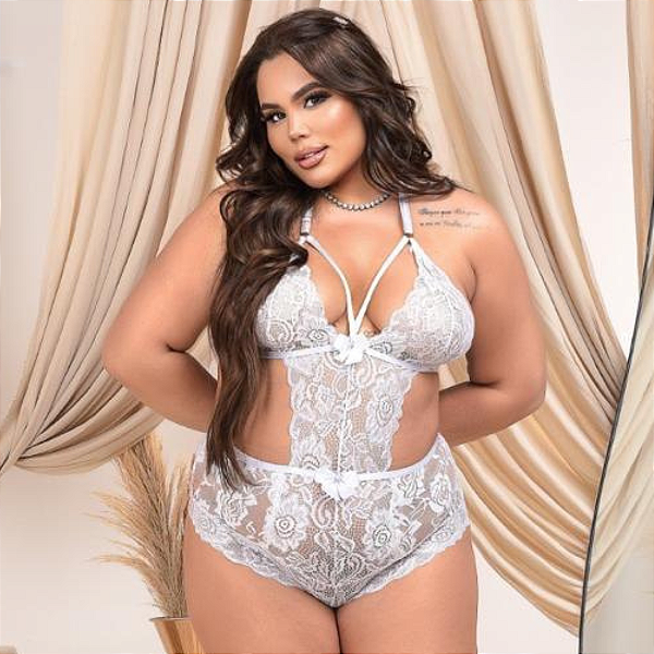 Body Luane Plus Size Em Renda Sem Bojo