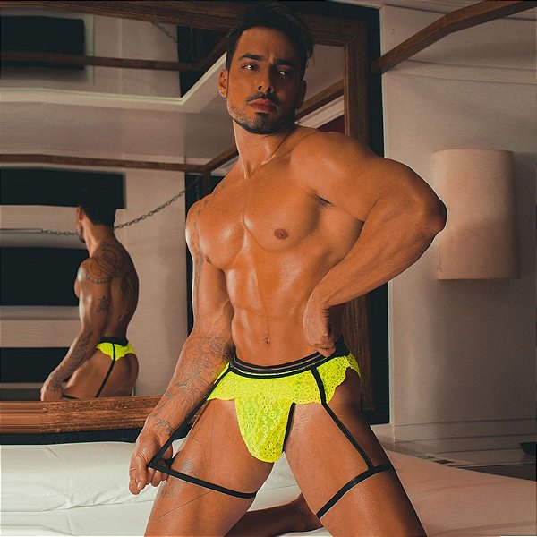 Jock Cueca Luxo Masculina Dom Massimo VERDE NEON