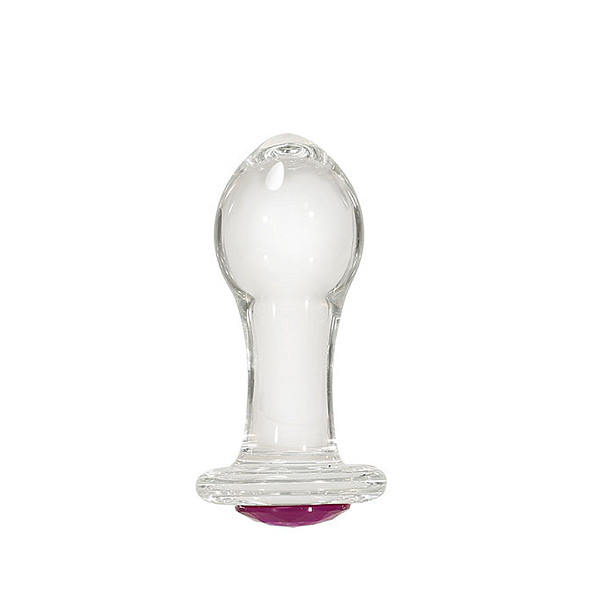 Plug Anal em Vidro 10x5x3,8 com Pedra Colorida na Base
