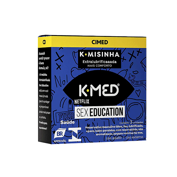 Preservativos K-Misinha Tradicional Sex Education com 3 Unidades Cimed
