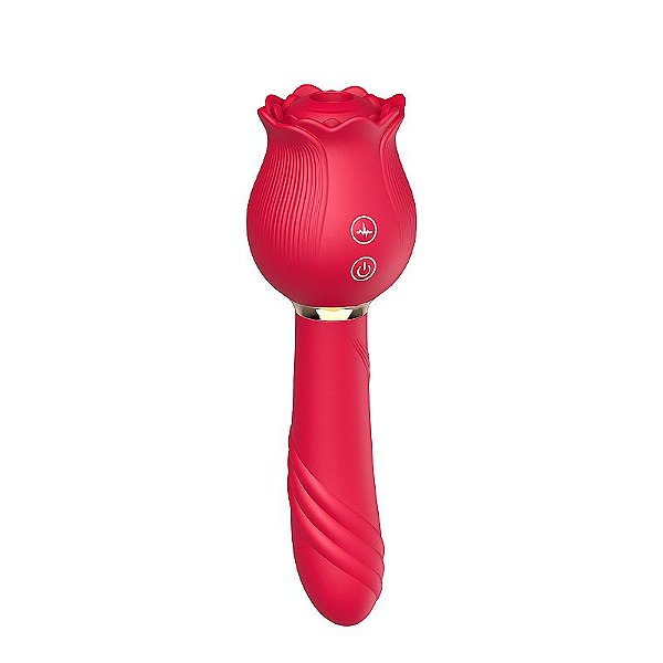 Vibrador de Ponto G e Clitóris / Rosa com Pulsação CARMIM