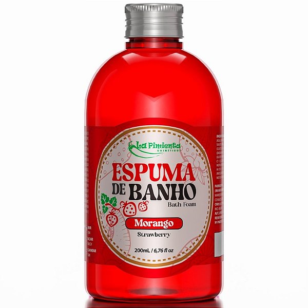 Espuma de Banho Bath Foam 200ml Morango La Pimenta