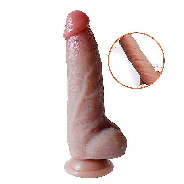 Protése Super Realística 20,0x4,8cm em Silicone Líquido com Ventosa
