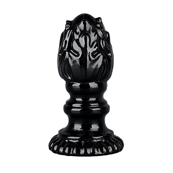 Plug Anal em Silicone / Com textura - 10,5x4,0cm - PRETO