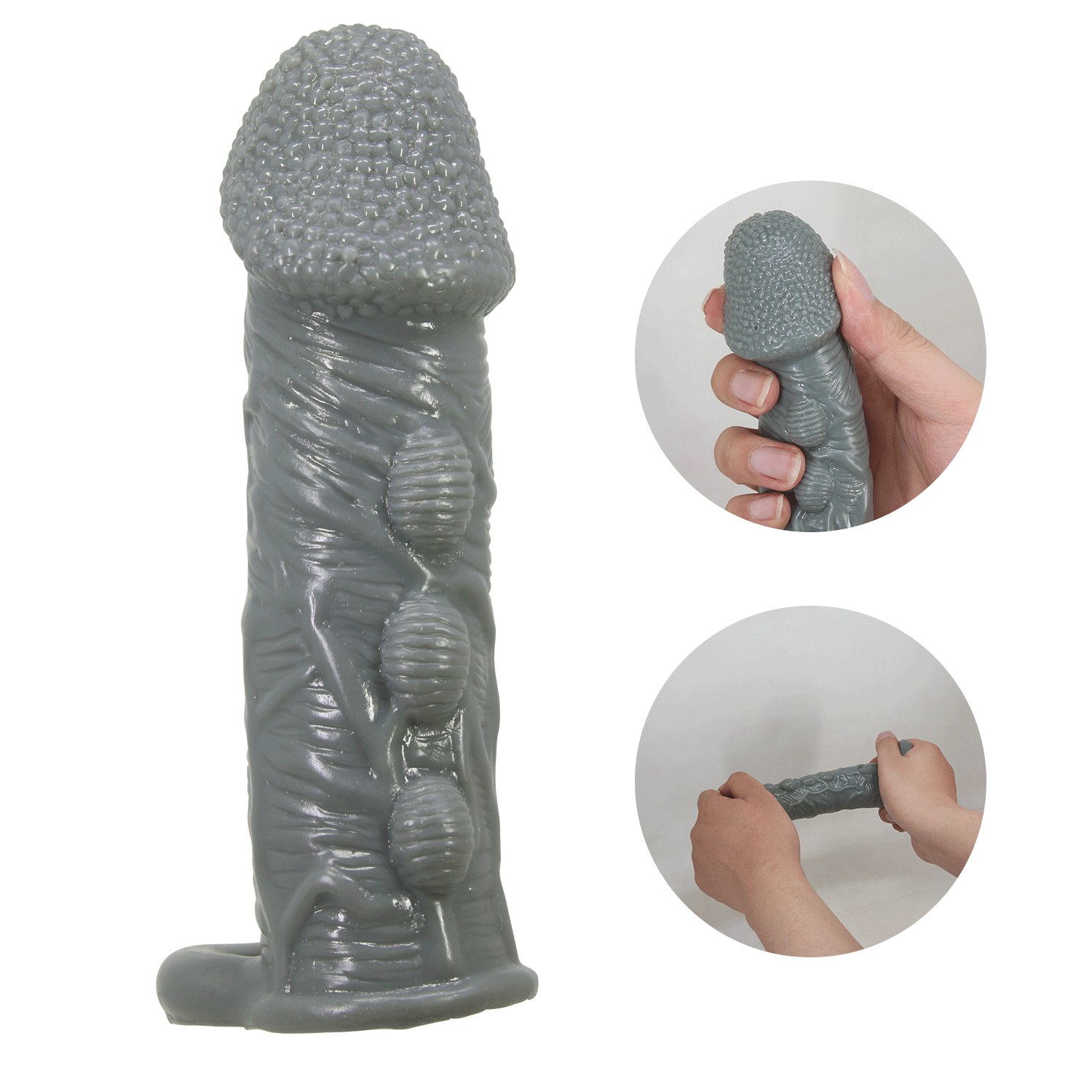 Capa Peniana 14x4x3cm com Nódulos Massageadores e Alça para Escroto –  REALISTIC PENIS SLEEVE