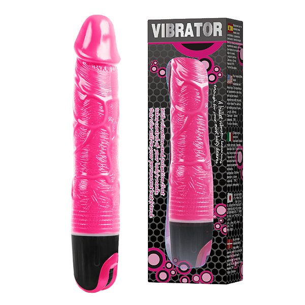 Protése Vibratoria Rosinha 20,5x3,8cm Multivelocidade - A PILHA