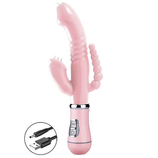 Vibrador Triplo de Ponto G e Clitóris - Jelly - Recarregável - 3 em 1