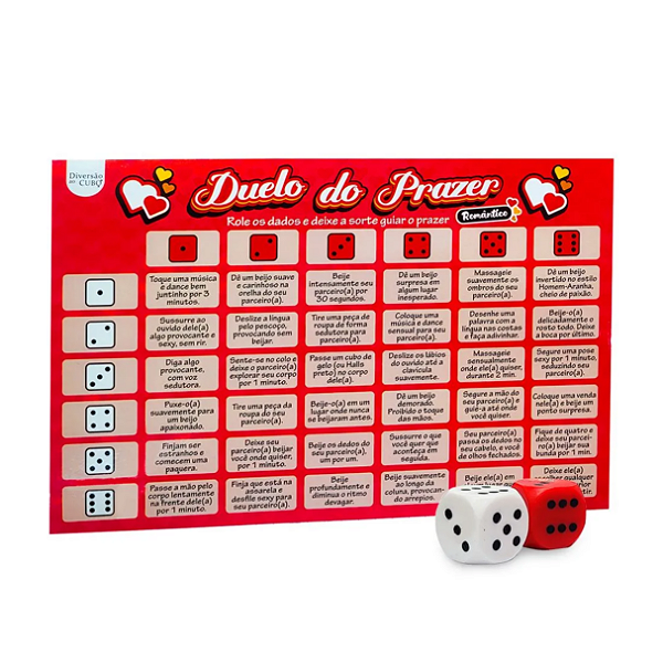 Duelo do Prazer Jogo de Tabuleiro com Desafios Eroticos Diversao ao Cubo