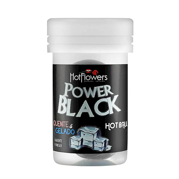 Hot Ball Power Black Gel Comestivel Quente e Gelado Hot Flowers