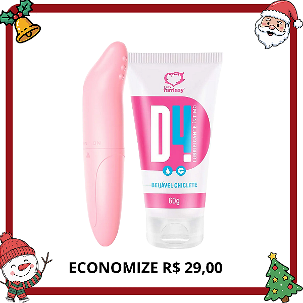 VIBRA PONTO G + D4 LUBRIFICANTE BEIJÁVEL