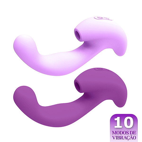Vibrador com Penetração e Sugador de Clitóris - Recarregável