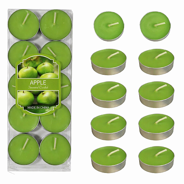 Kit com 10 Velas Verde Para Ambiente (NÃO É BEIJÁVEL)