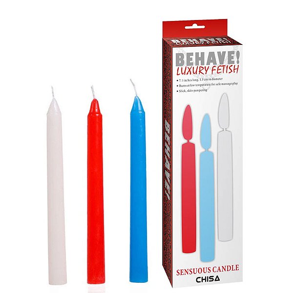 Kit com 3 Velas com Queima de Baixa Temperatura e Seguro para a Pele - WAXPLAY