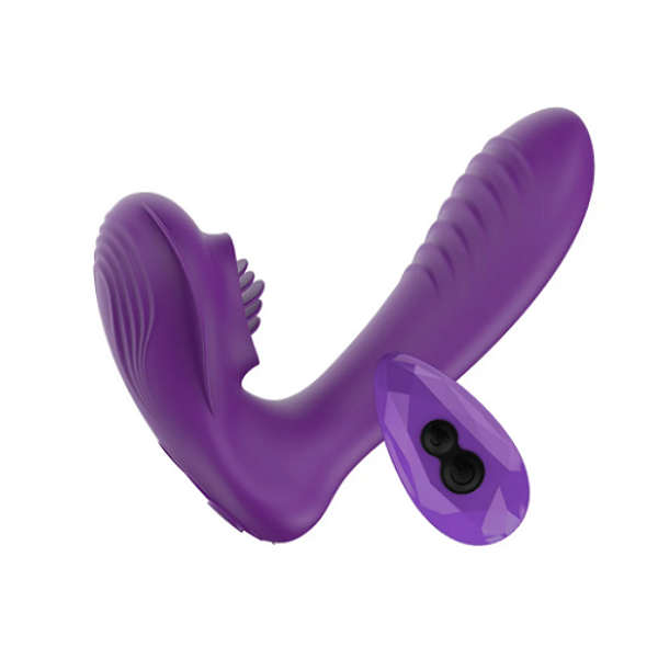 Vibrador Ponto G Texturizado com Controle - Recarregavel