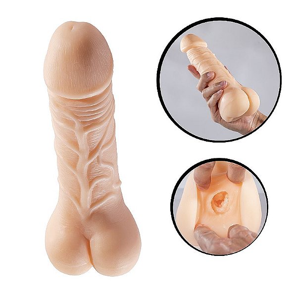 Masturbador Masculino 21 x 6,7cm Formato de Pênis com Ânus