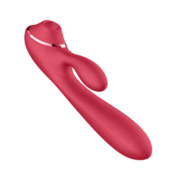 Vibrador para Casal com Pulsador de Clitóris - PINK