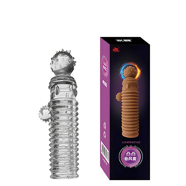Capa Peniana com Saliências Aneladas e Esfera Texturizada – TEXTURED PENIS SLEEVE