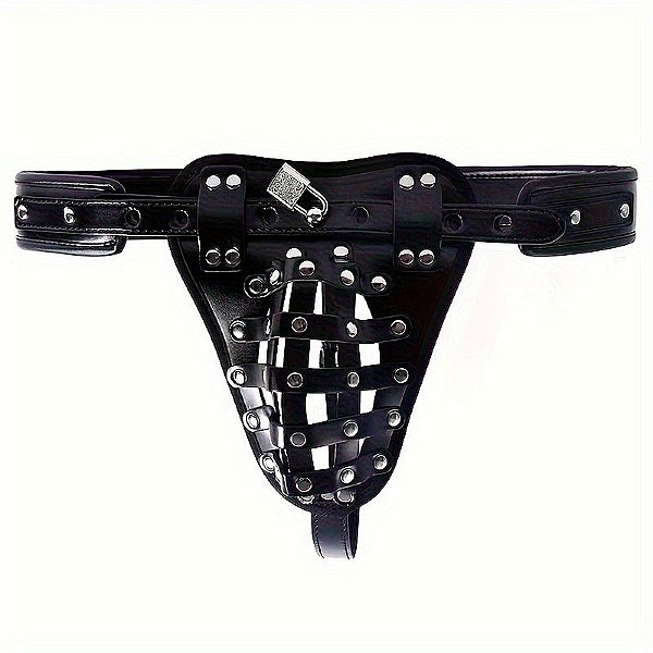 Cinto de Castidade em Couro Formato de Cueca