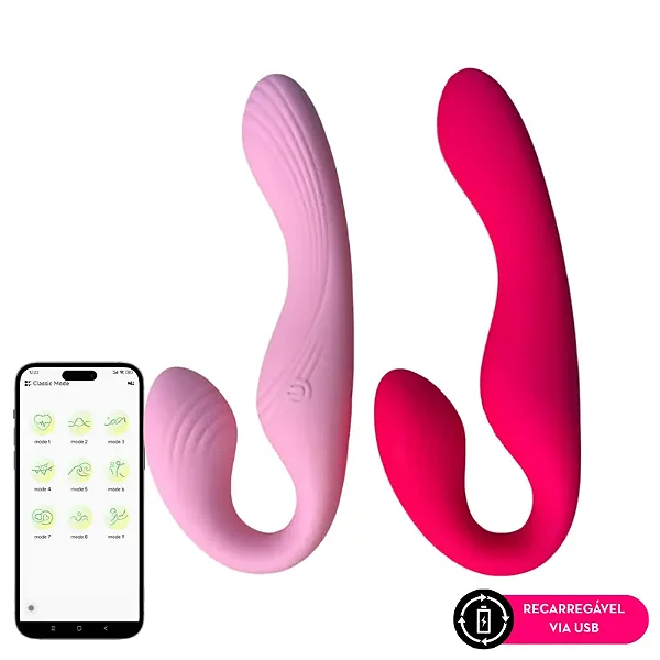 Vibrador Strapless com Dupla Estimulação Via Aplicativo - Recarregável