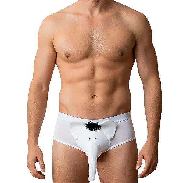 Cueca Slip com Tromba de Elefante Branca - TAMANHO ÚNICO