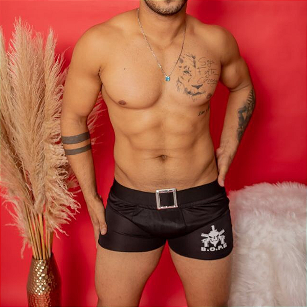 Fantasia Masculina B.O.P.E com Cueca Boxer - TAMANHO ÚNICO
