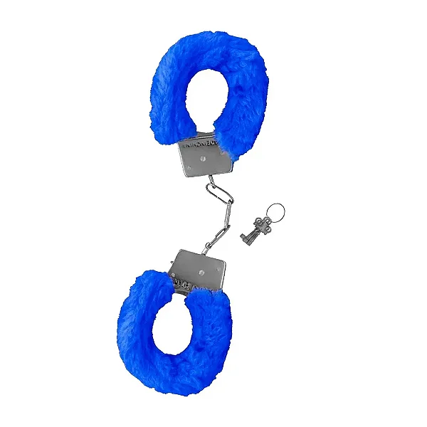 Algema de Metal com Pelúcia Revestida AZUL