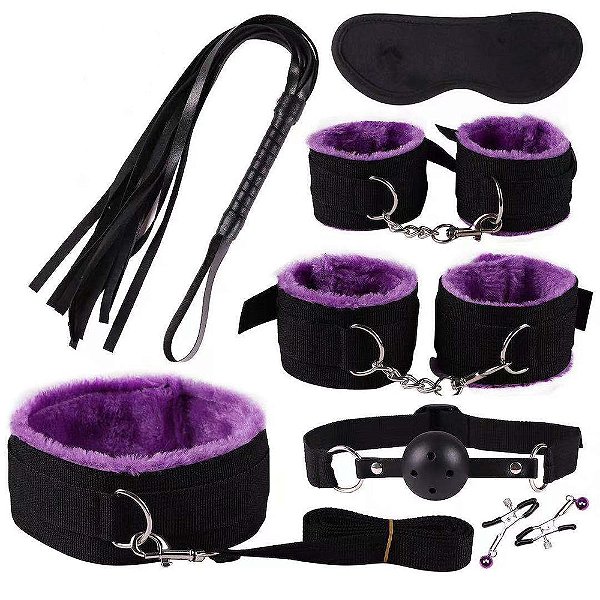 Kit Sado Bondage com 7 Produtos - ROXO