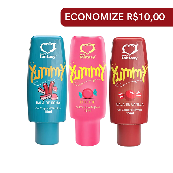 Kit 3 Yummy Gel Termico HOT (Bala de Goma + Canela + Chiclete )