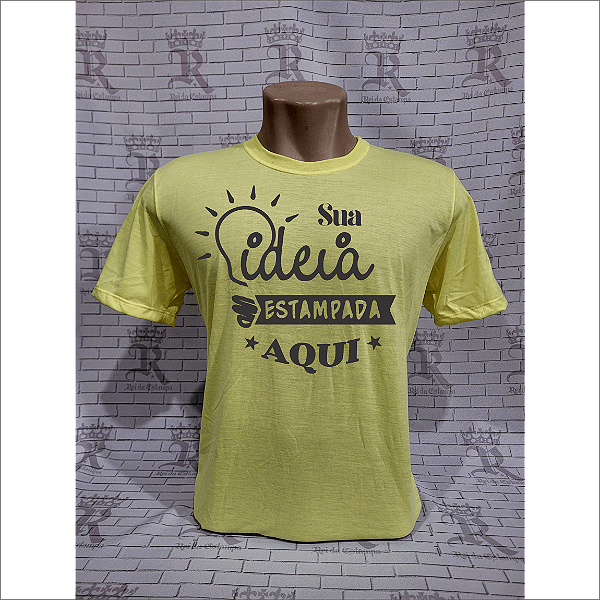 Camiseta Poliéster Fiado - Amarelo Claro (sem estampa)