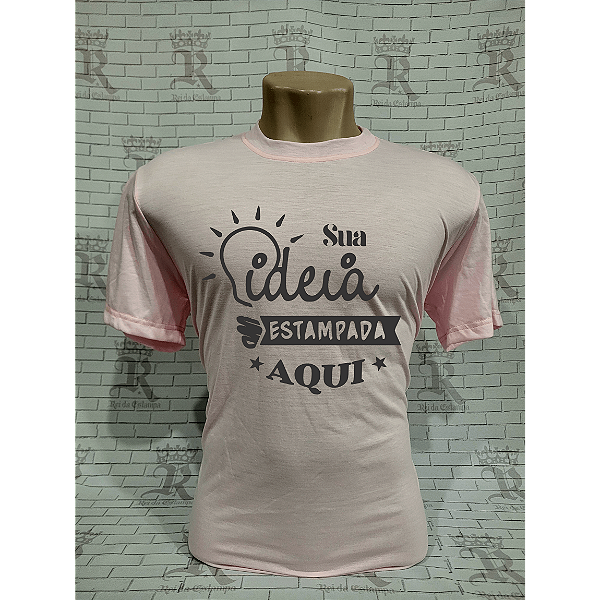 Camiseta Poliéster Fiado - Rosa Claro (sem estampa)