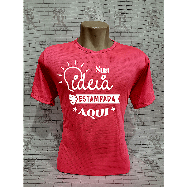 Camiseta DryFit Liso - Rosa Fluor
