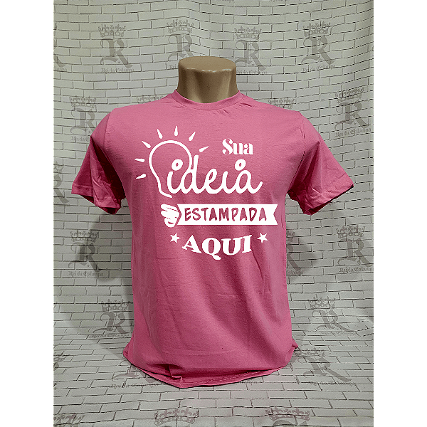 Camiseta 100% Algodão - Rosa (sem estampa)
