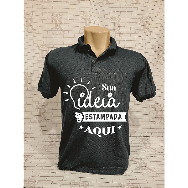 Camisa Polo Piquet - Cinza Personalizada