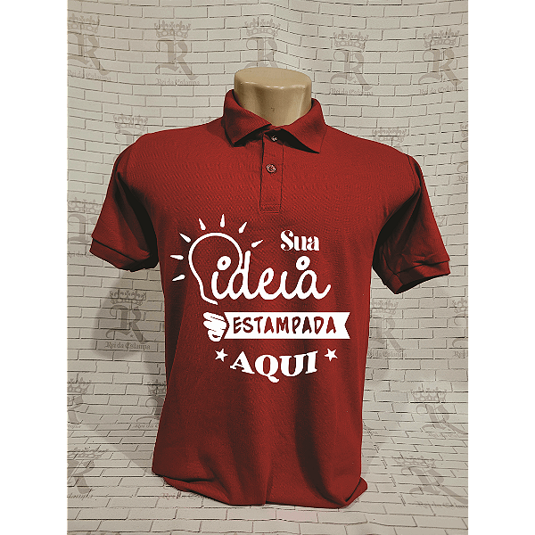 Camisa Polo Piquet - Vermelha Personalizada