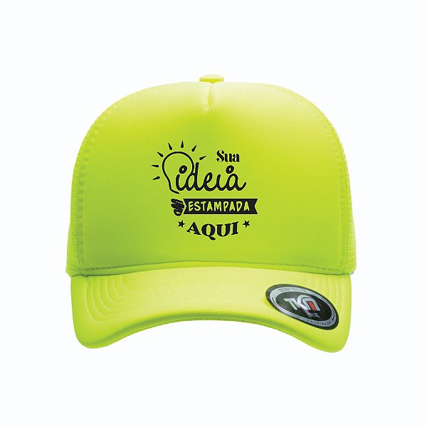 Boné Modelo Trucker - Amarelo Flúor Personalizados
