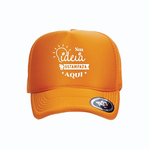 Boné Modelo Trucker - Laranja Personalizados