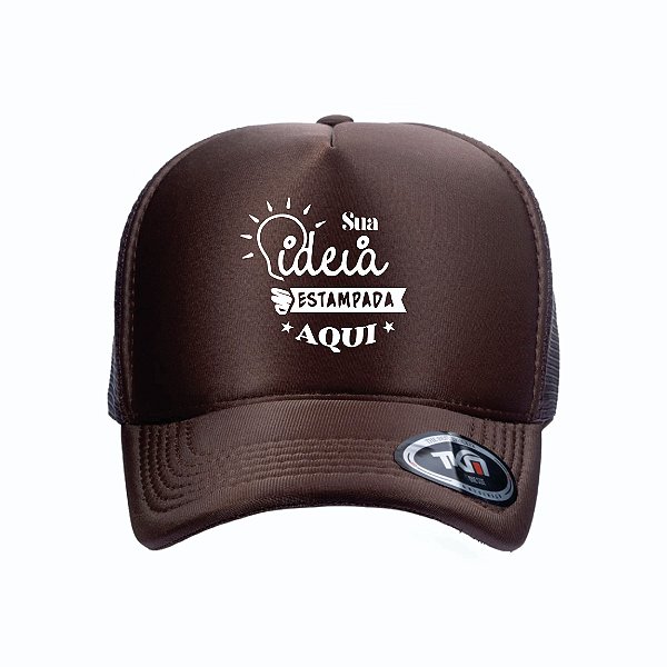 Boné Modelo Trucker - Marrom  Personalizados
