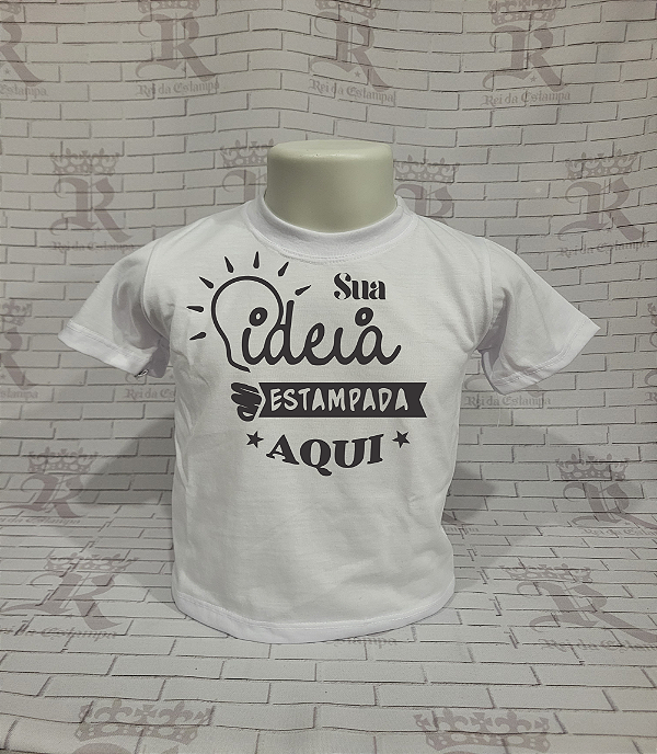 Camiseta Infantil Branca Personalizada A Partir De Uma Peça