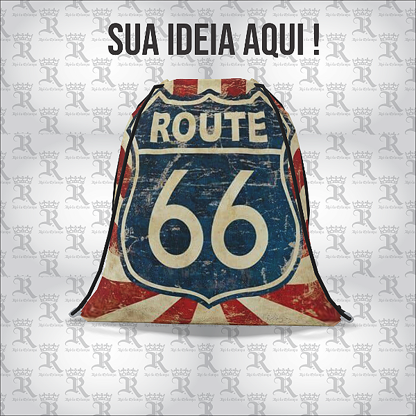 Mochilas Saco Personalizadas  Rota 66 – A Partir de Uma Peça Mod 02