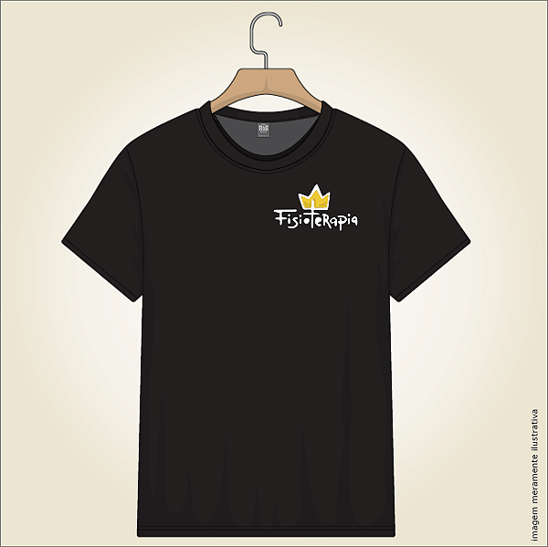 Camiseta Preta Fisioterapia Personalizada - Crie a Sua