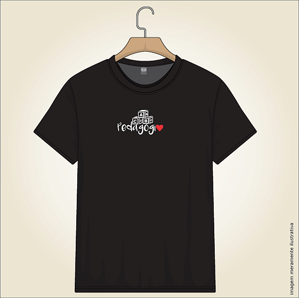 Camiseta Preta Personalizada de Pedagogia – Crie a Sua