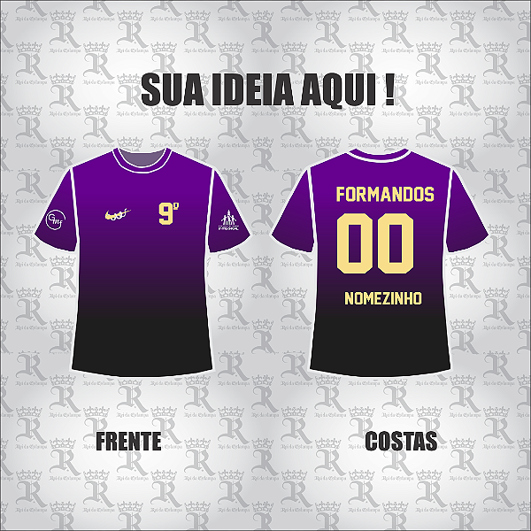 Camiseta Degrade Roxo de Cima Mod 117