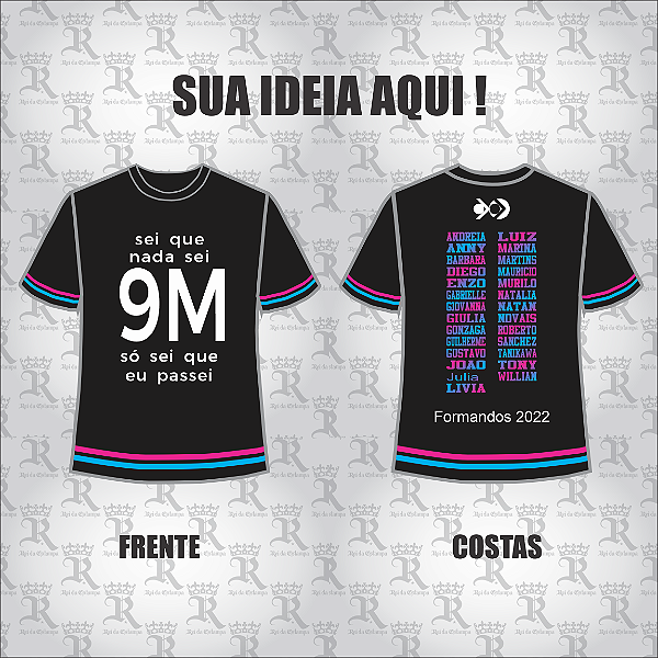 Camiseta  Nomes Listras Mod 122