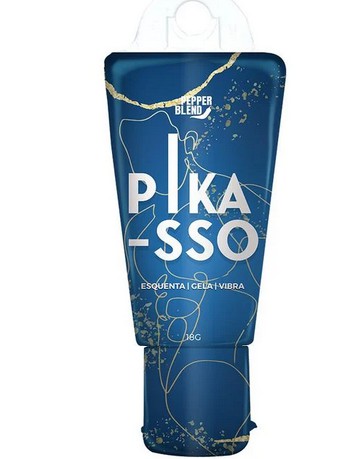 Pikasso Gel Comestível Esquenta, Gela e Vibra 18g Pepper Blend