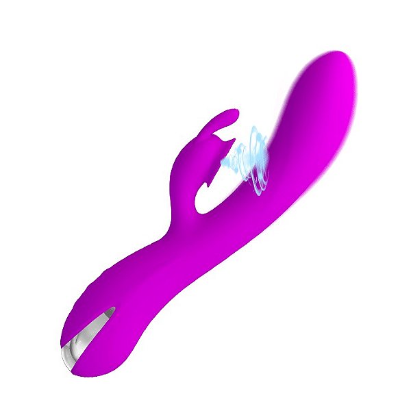 Vibrador com estimulador clitoriano sugador, possui 7 modos de vibração e 7 modos de sucção.